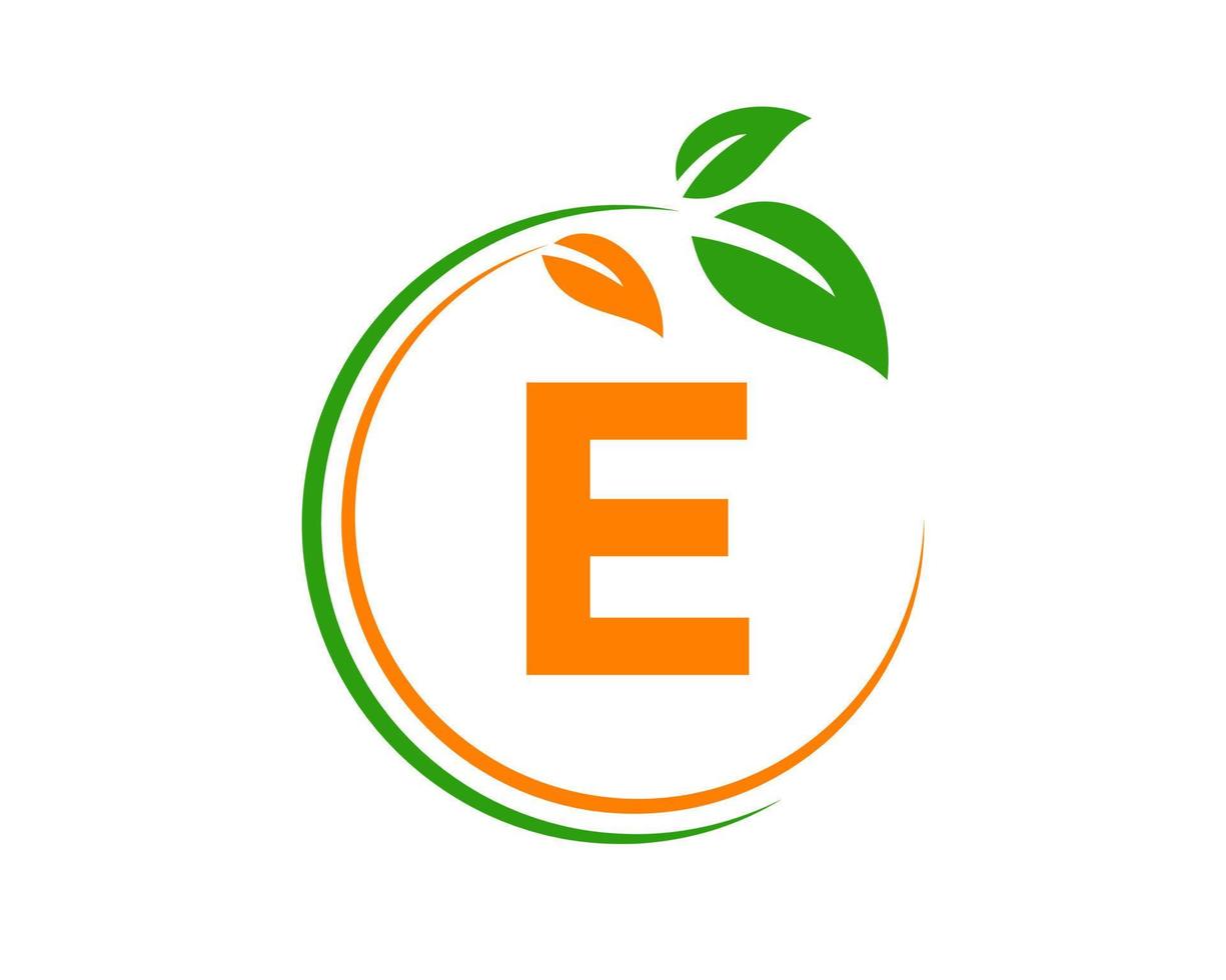Letter E Eco Logo Concept with Leaf Symbol vector