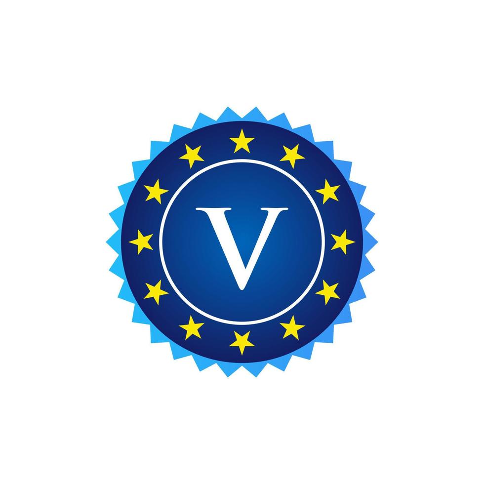 Letter V Vintage Badge Retro Vector Logo Template Badges, Labels, Emblems, Marks And Design