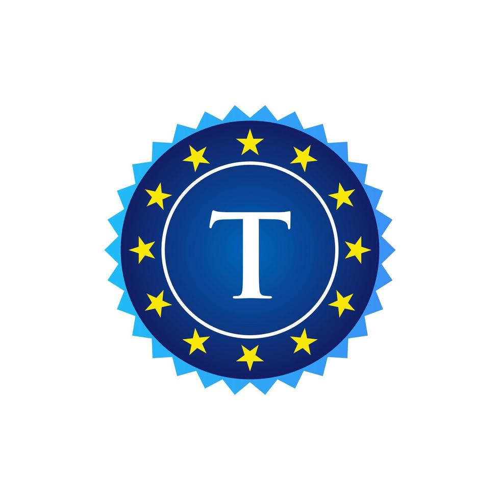 letra t vintage insignia retro vector logo plantilla insignias, etiquetas, emblemas, marcas y diseño