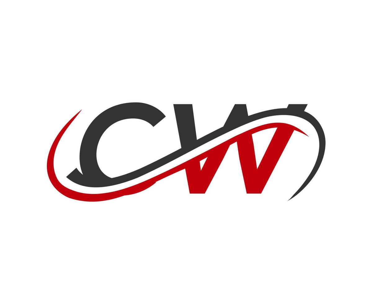 diseño de logotipo de letra cw para plantilla vectorial de empresa financiera, de desarrollo, de inversión, inmobiliaria y de gestión vector