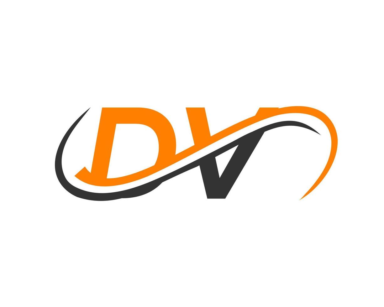 diseño de logotipo de letra dv para plantilla vectorial de empresa financiera, de desarrollo, de inversión, inmobiliaria y de gestión vector