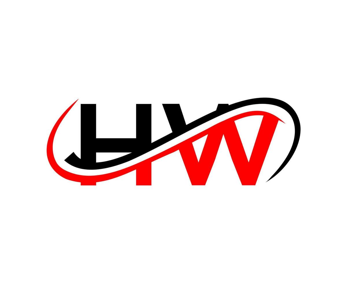 diseño del logotipo de la letra hw para la plantilla vectorial de la empresa financiera, de desarrollo, de inversión, inmobiliaria y de gestión vector
