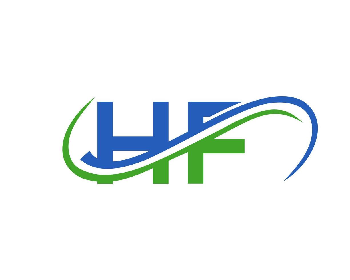 diseño del logotipo de la letra hf para la plantilla vectorial de la empresa financiera, de desarrollo, de inversión, inmobiliaria y de gestión vector