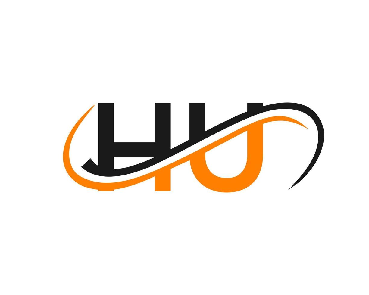 diseño del logotipo de la letra hu para la plantilla vectorial de la empresa financiera, de desarrollo, de inversión, inmobiliaria y de gestión vector