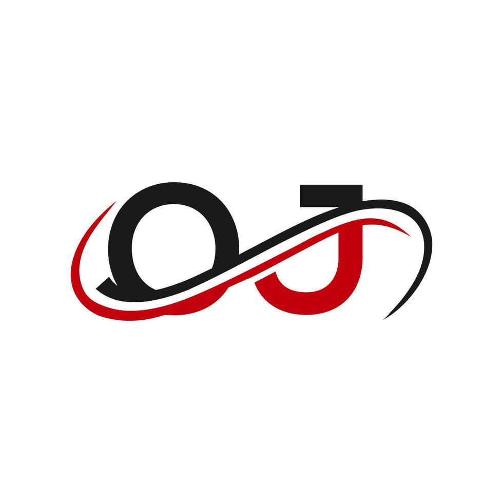 diseño del logotipo de la letra oj para la plantilla vectorial de la empresa financiera, de desarrollo, de inversión, inmobiliaria y de gestión vector