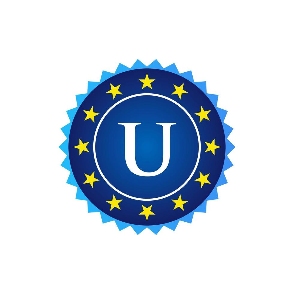 Letter U Vintage Badge Retro Vector Logo Template Badges, Labels, Emblems, Marks And Design