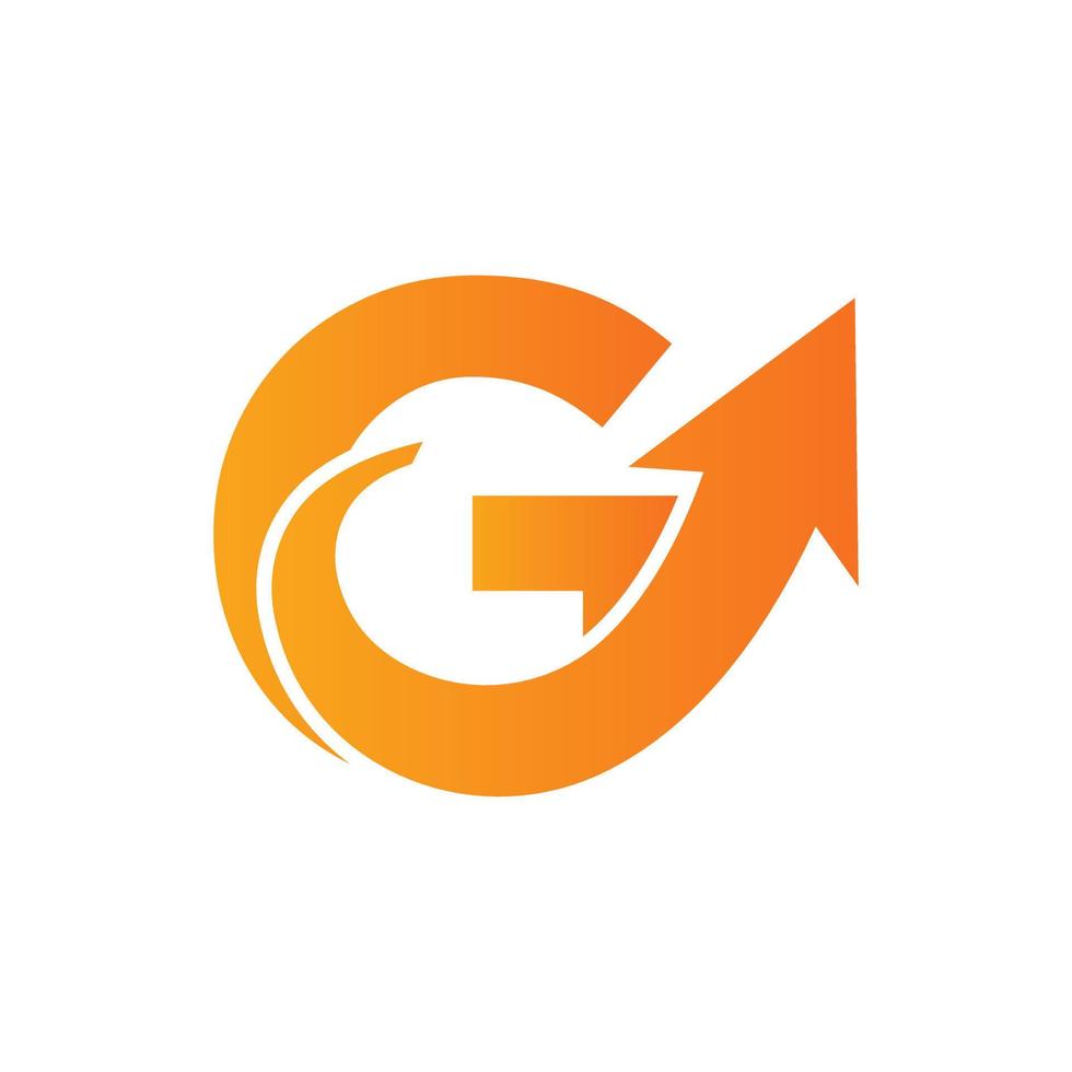 Letter G Financial Logo. Initial Growth Arrow Concept. Fundraising Financial And Accounting Management Logo Design Template vector