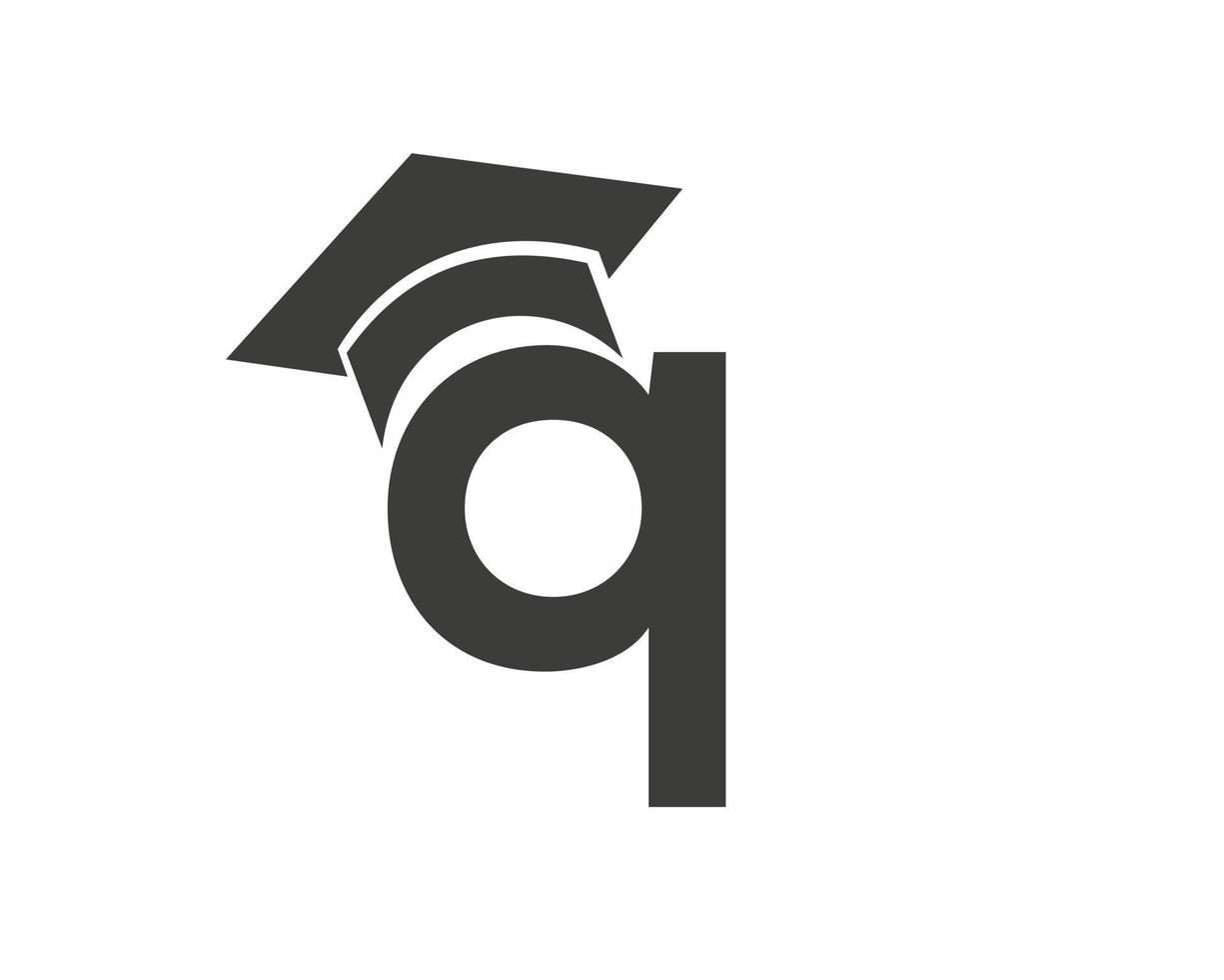 Education logo with Q letter hat concept vector