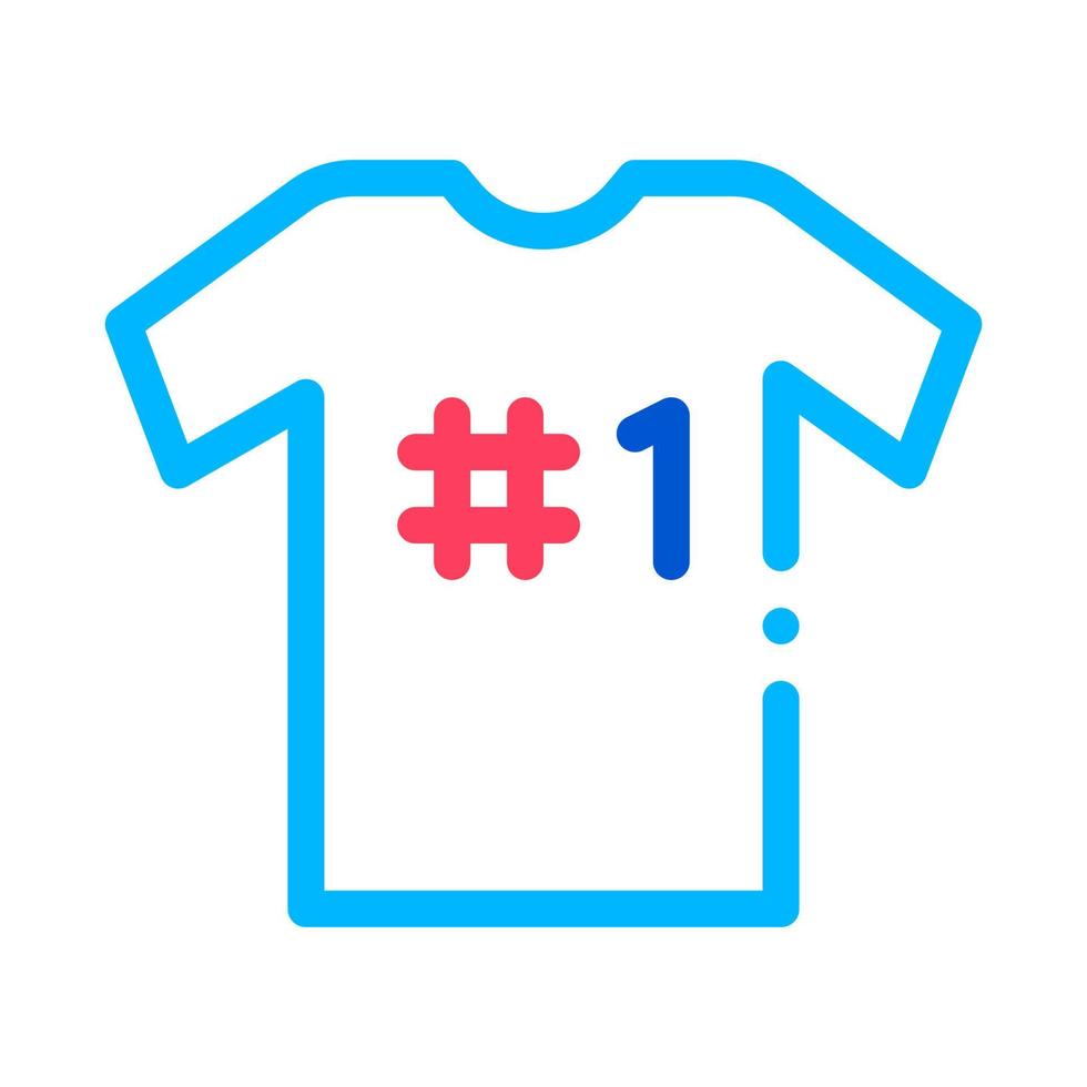 T-shirt Number Icon Vector Outline Illustration