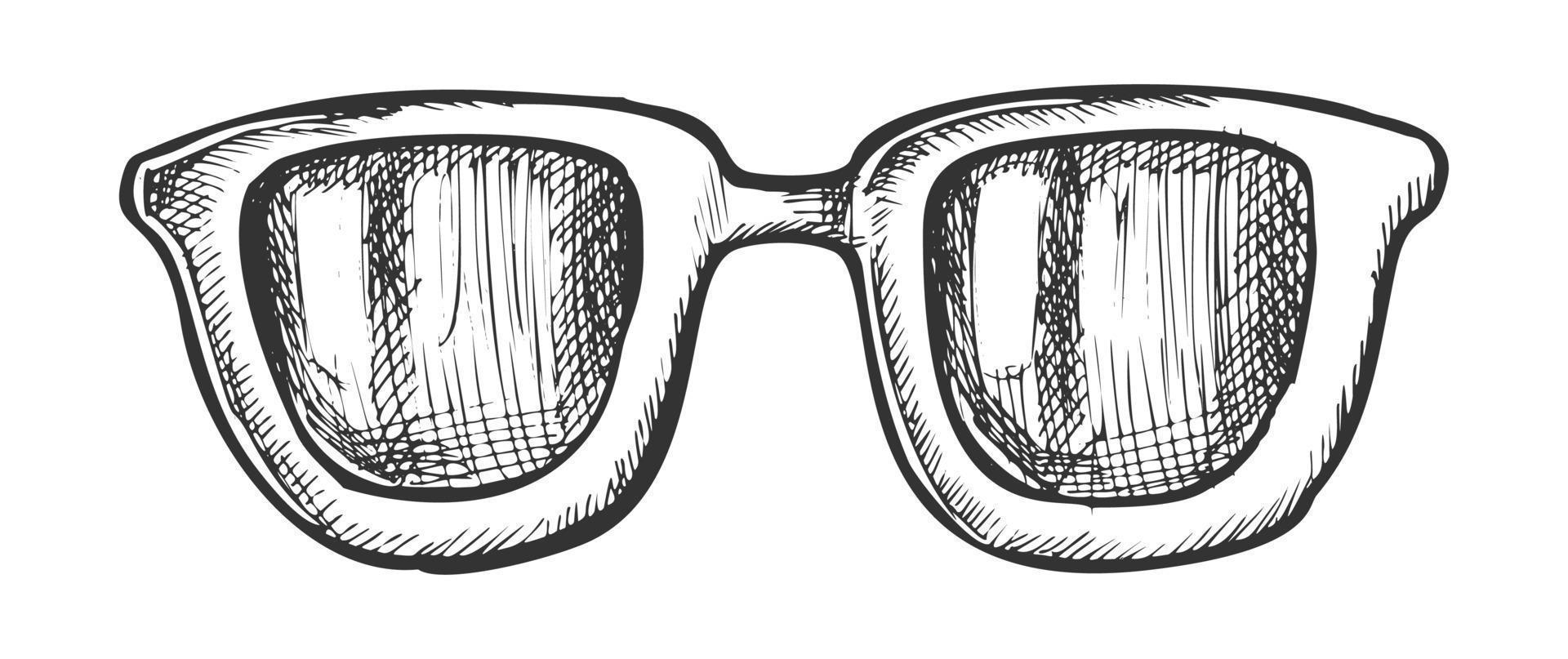Glasses Horn-rimmed Stylish Accessory Ink Vector