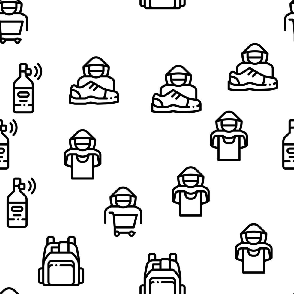 Shoplifting Seamless Pattern Vector