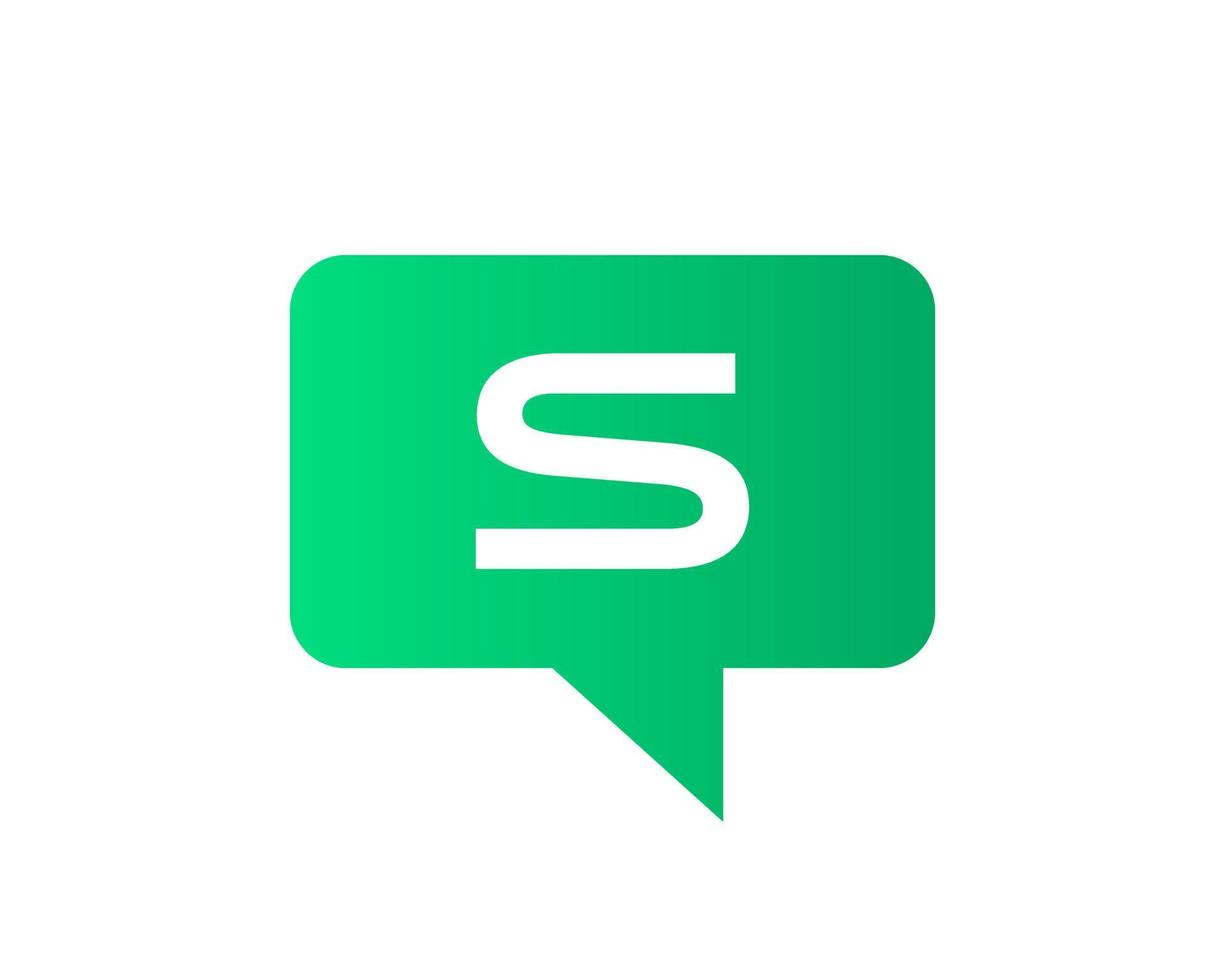 Letter S Chat Logo. Communication Logo Design Template vector