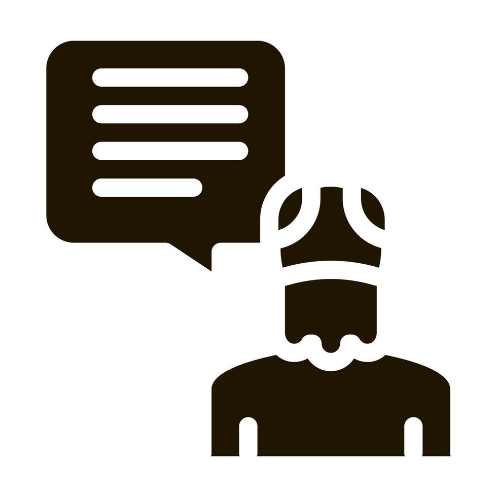 Old Man Speaking Icon Vector Glyph Illustration