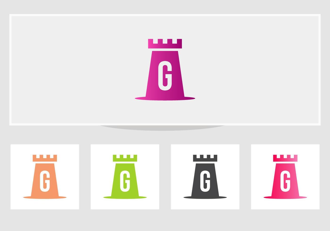 Letter G Castle Logo. Castle King Logo Design vector