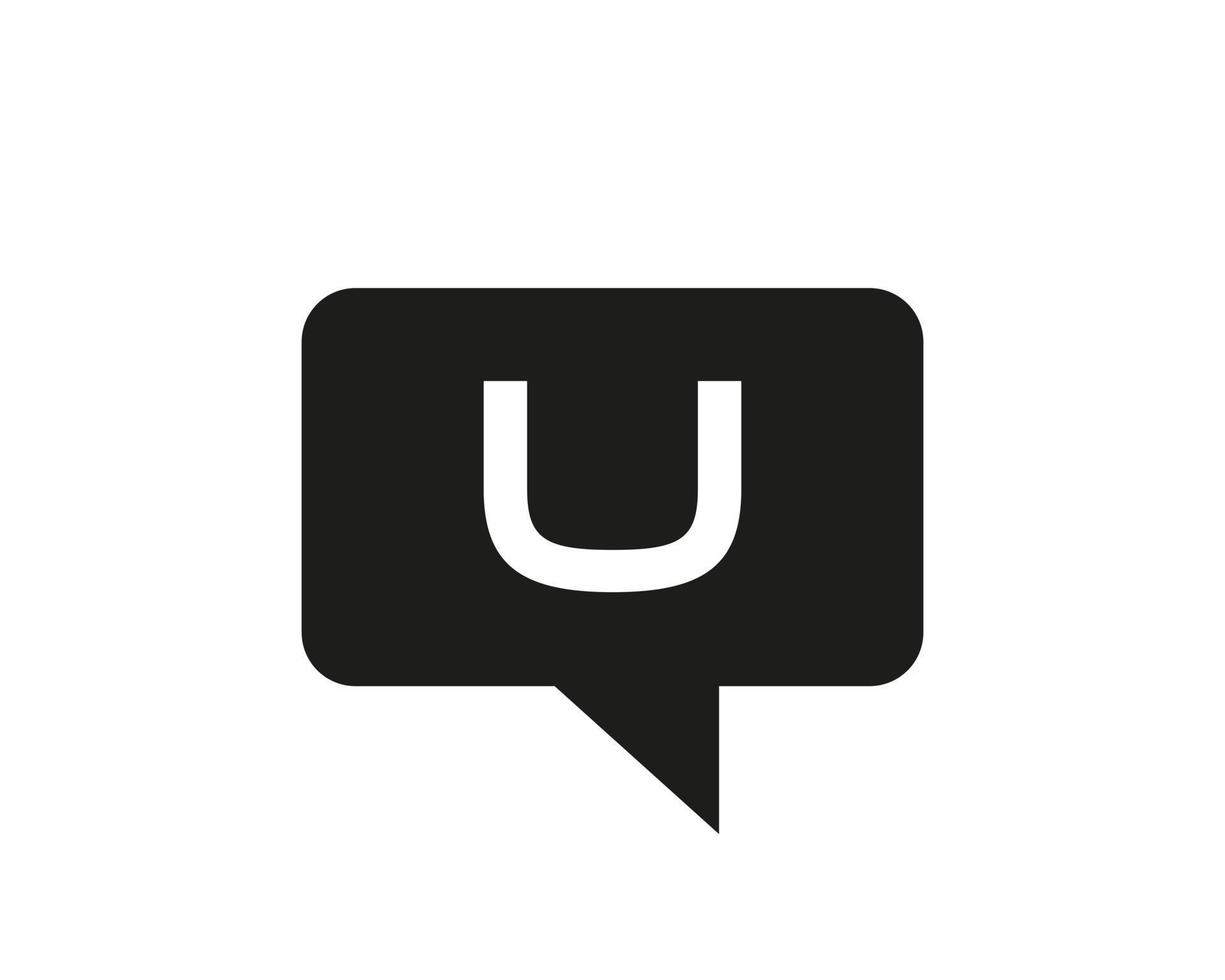 Letter U Chat Logo. Communication Logo Design Template vector