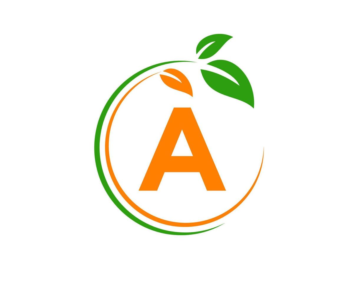 Letter A Eco Logo Concept with Leaf Symbol vector