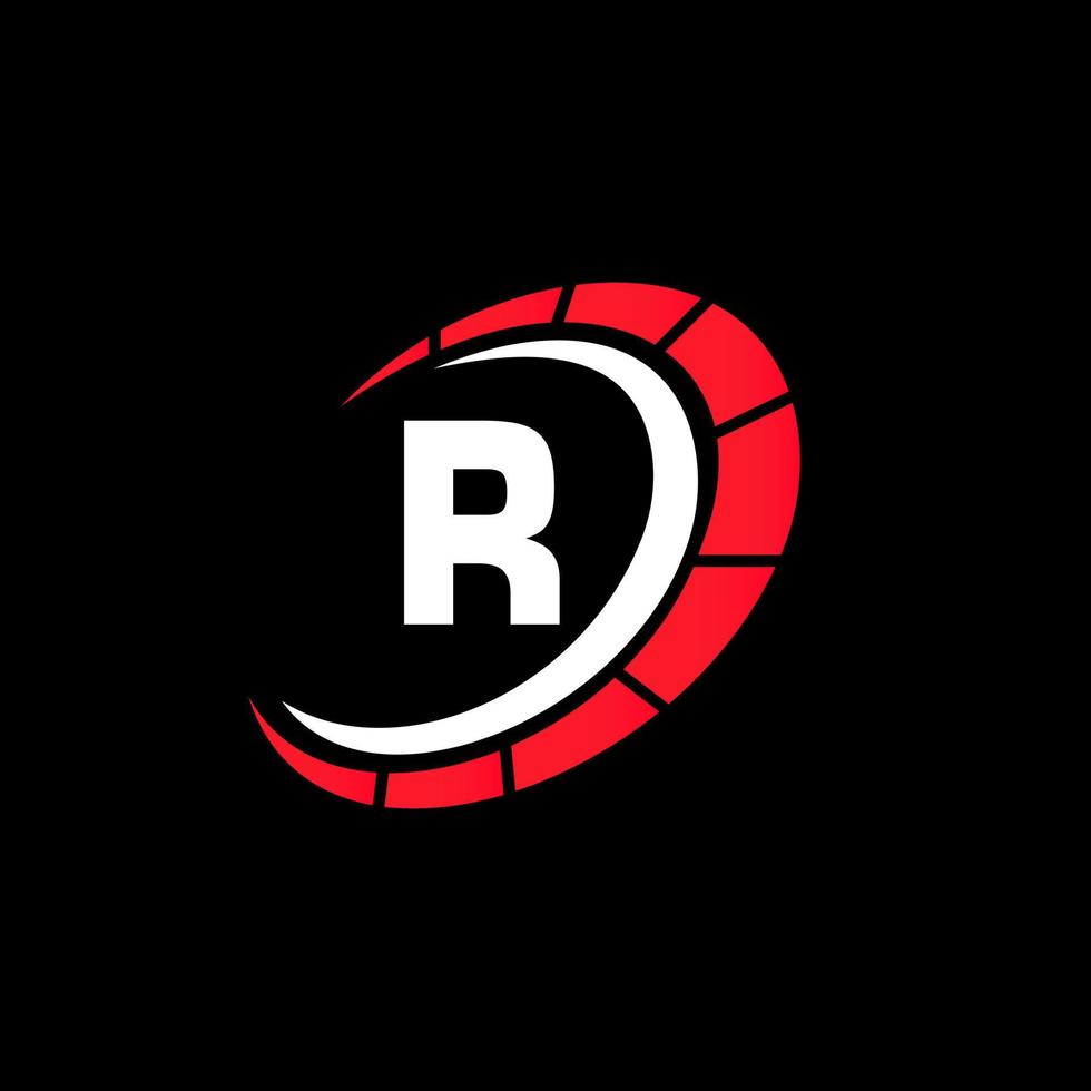 Sport Car Logo On Letter R Speed Concept. Car Automotive Template For Cars Service, Cars Repair With Speedometer Symbol vector