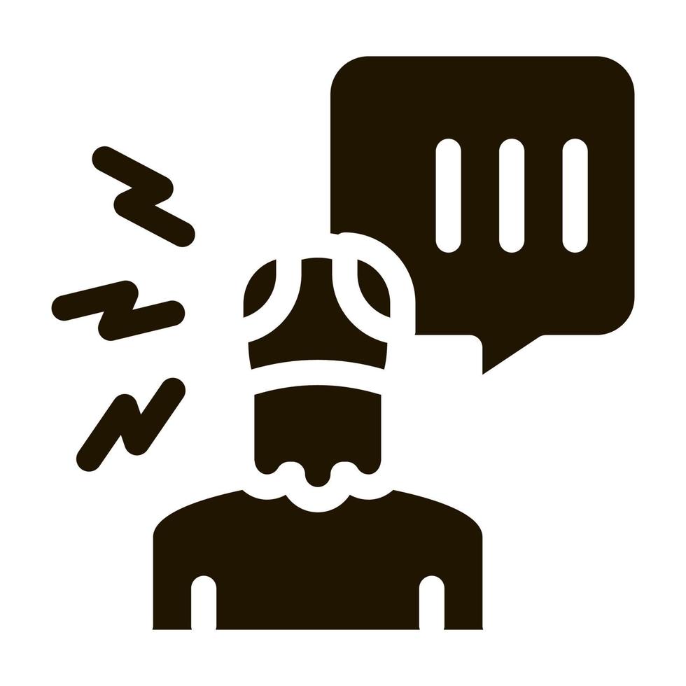 Old Man Screaming Icon Vector Glyph Illustration