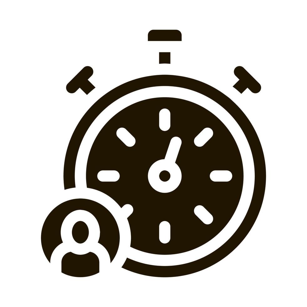 Stopwatch Human Icon Vector Glyph Illustration