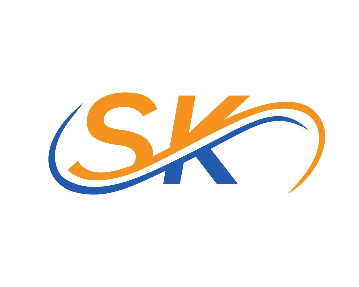 Letter SK logo Design for Financial, Development, Investment, Real Estate And Management Company Vector Template