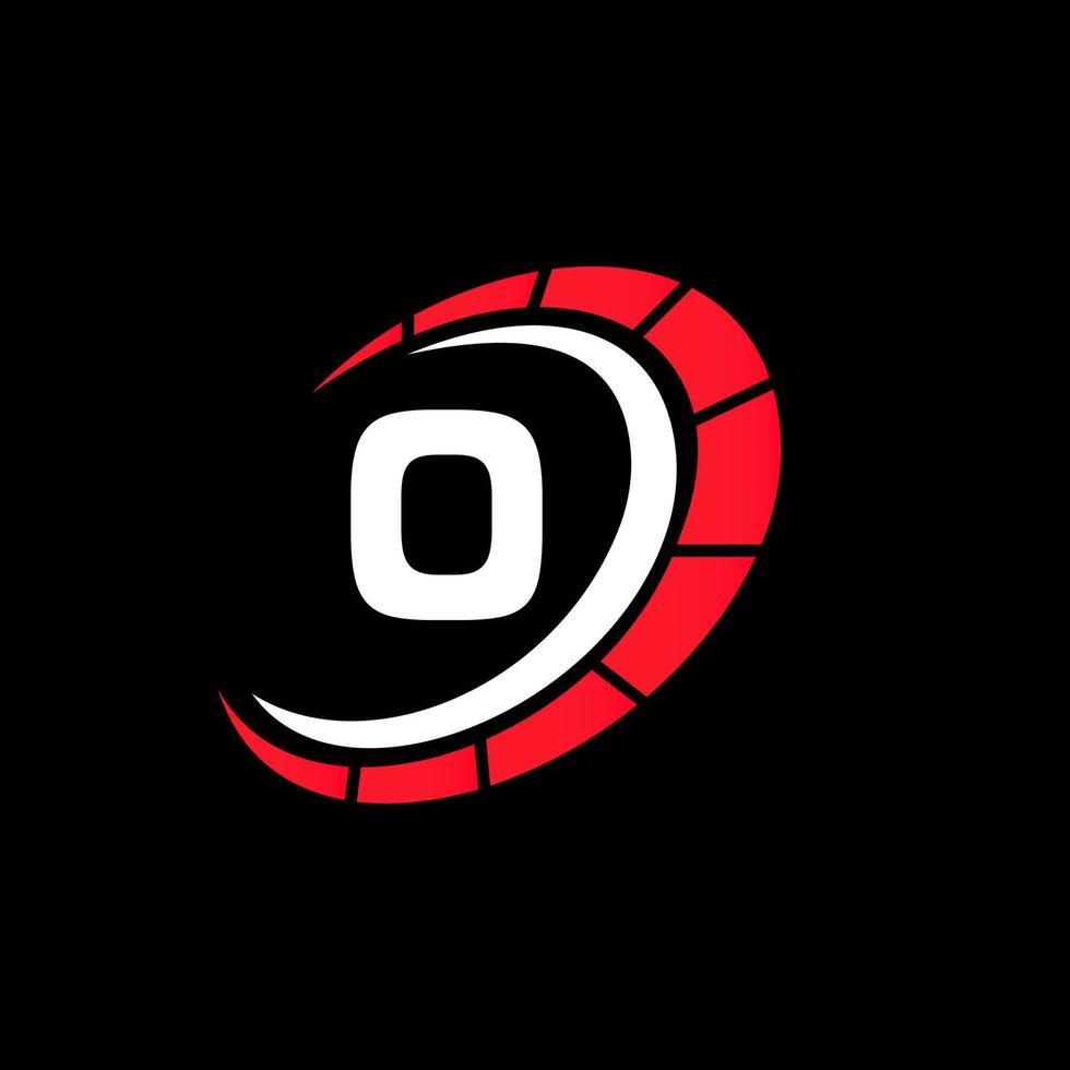 Sport Car Logo On Letter O Speed Concept. Car Automotive Template For Cars Service, Cars Repair With Speedometer Symbol vector