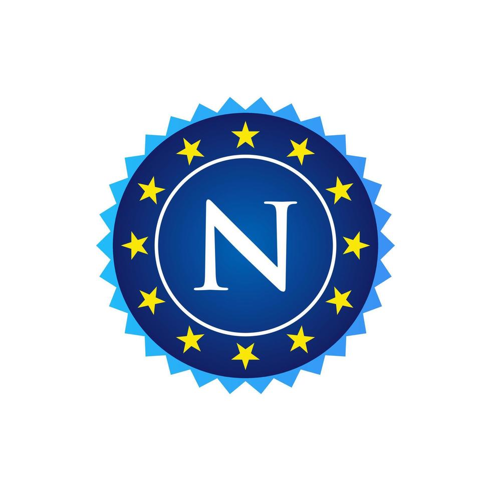 Letter N Vintage Badge Retro Vector Logo Template Badges, Labels, Emblems, Marks And Design