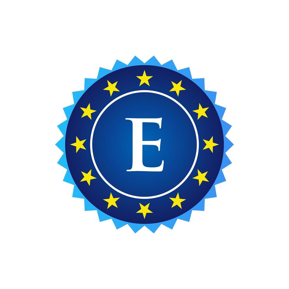 Letter E Vintage Badge Retro Vector Logo Template Badges, Labels, Emblems, Marks And Design