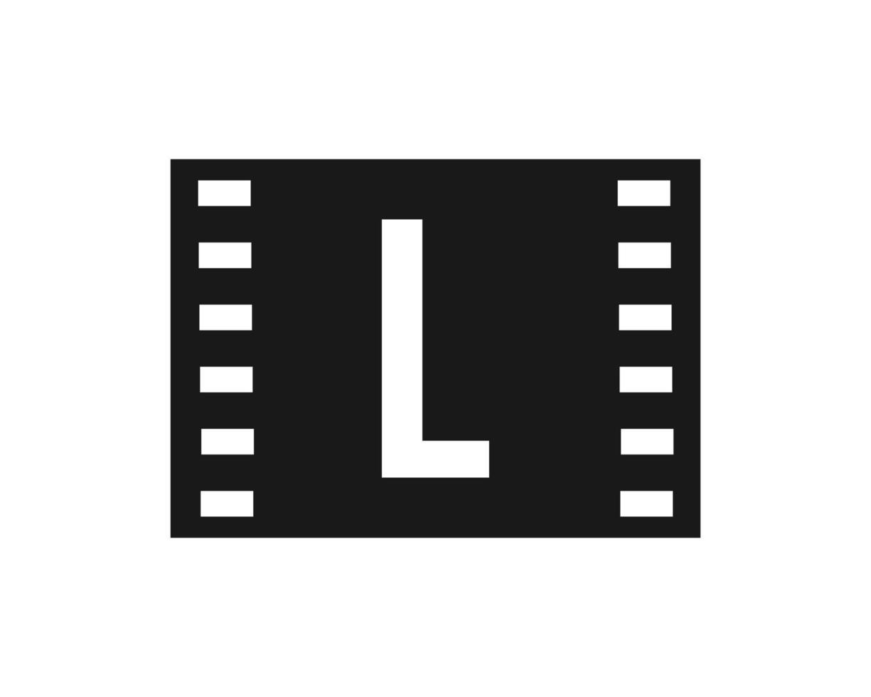 Motion Film Logo On Letter L. Movie Film Sign, Film Production Logo vector