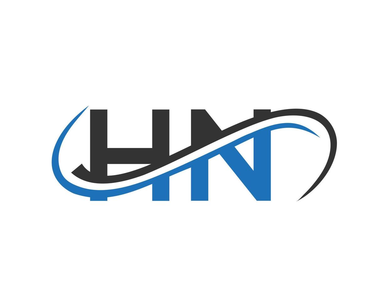 diseño del logotipo de la letra hn para la plantilla vectorial de la empresa financiera, de desarrollo, de inversión, inmobiliaria y de gestión vector