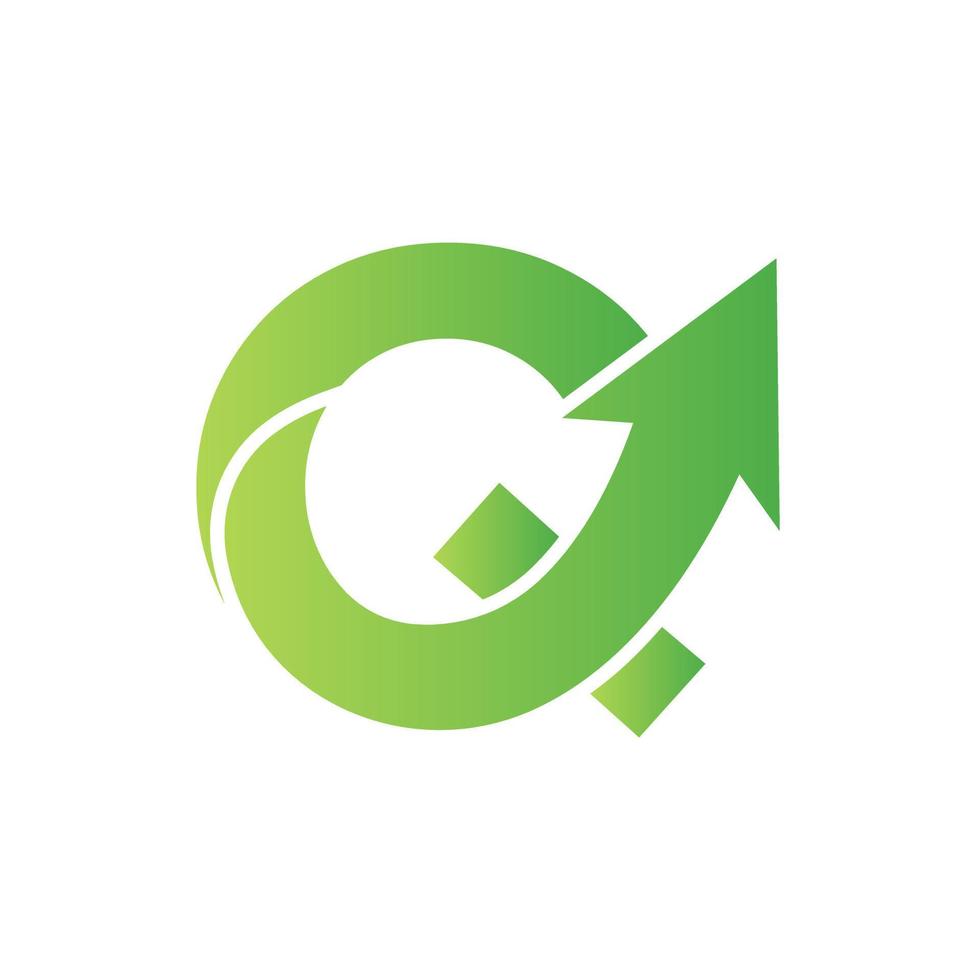 Letter Q Financial Logo. Initial Growth Arrow Concept. Fundraising Financial And Accounting Management Logo Design Template vector