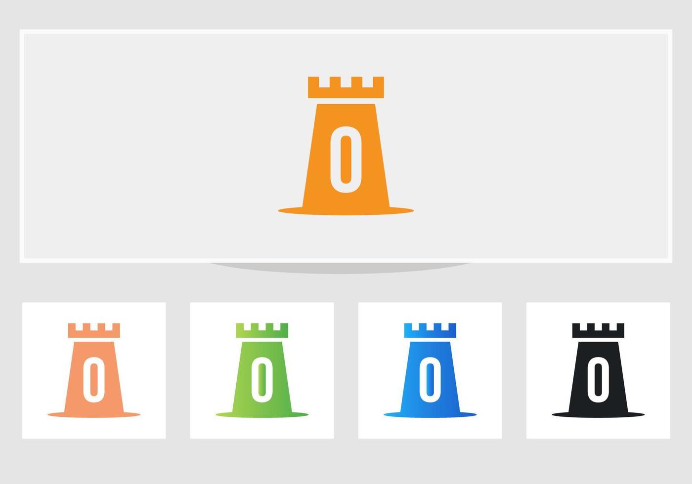 Letter O Castle Logo. Castle King Logo Design vector