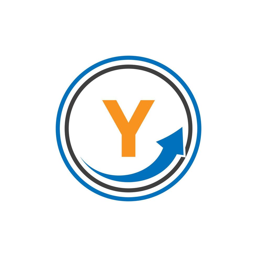 letra y logotipo financiero logotipo de empresa con plantilla de flecha de crecimiento vector