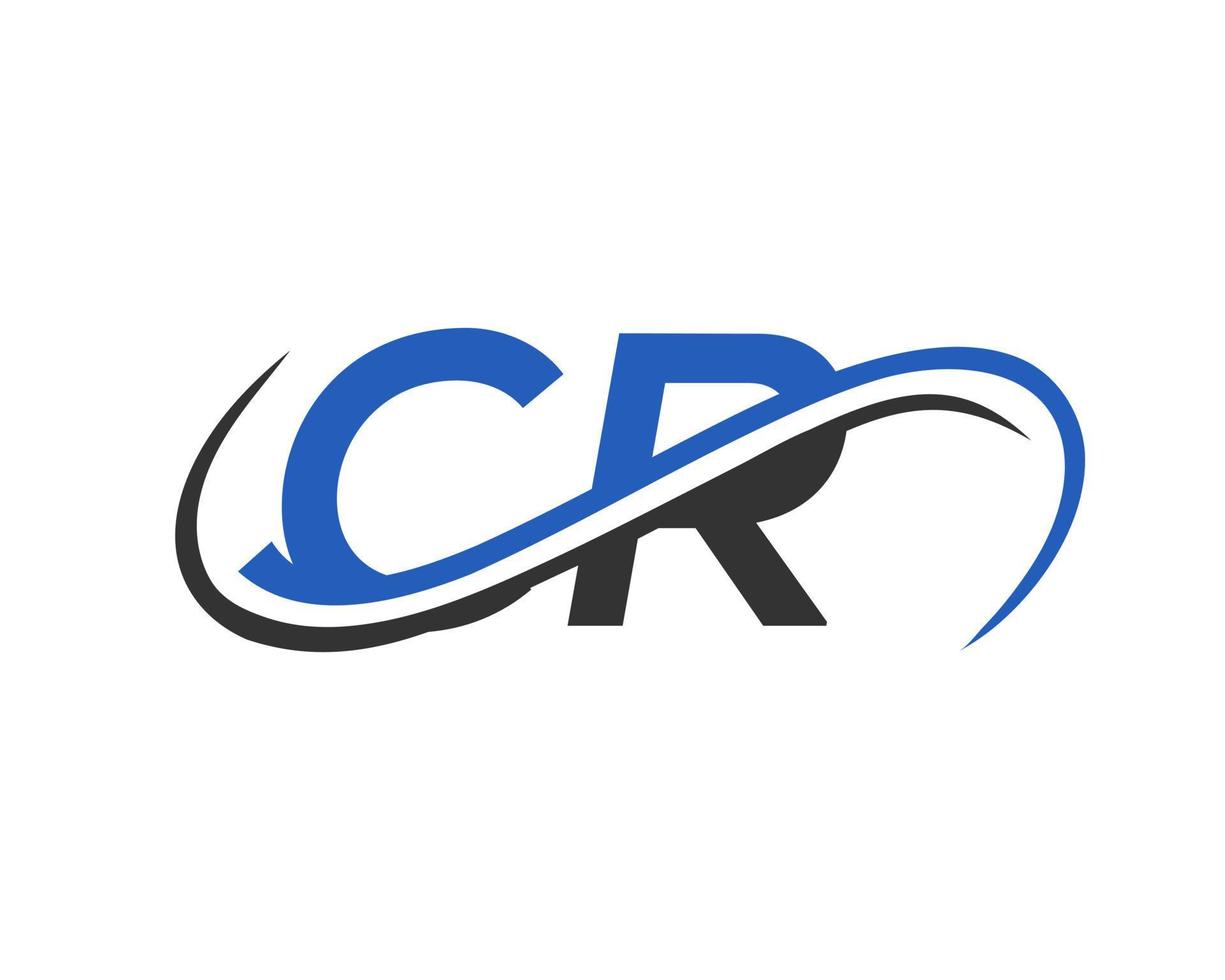 diseño del logotipo de la letra cr para la plantilla vectorial de la empresa financiera, de desarrollo, de inversión, inmobiliaria y de gestión vector