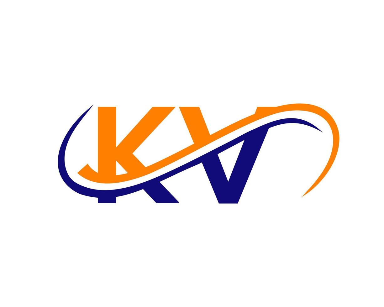 diseño del logotipo de la letra kv para la plantilla vectorial de la empresa financiera, de desarrollo, de inversión, inmobiliaria y de gestión vector