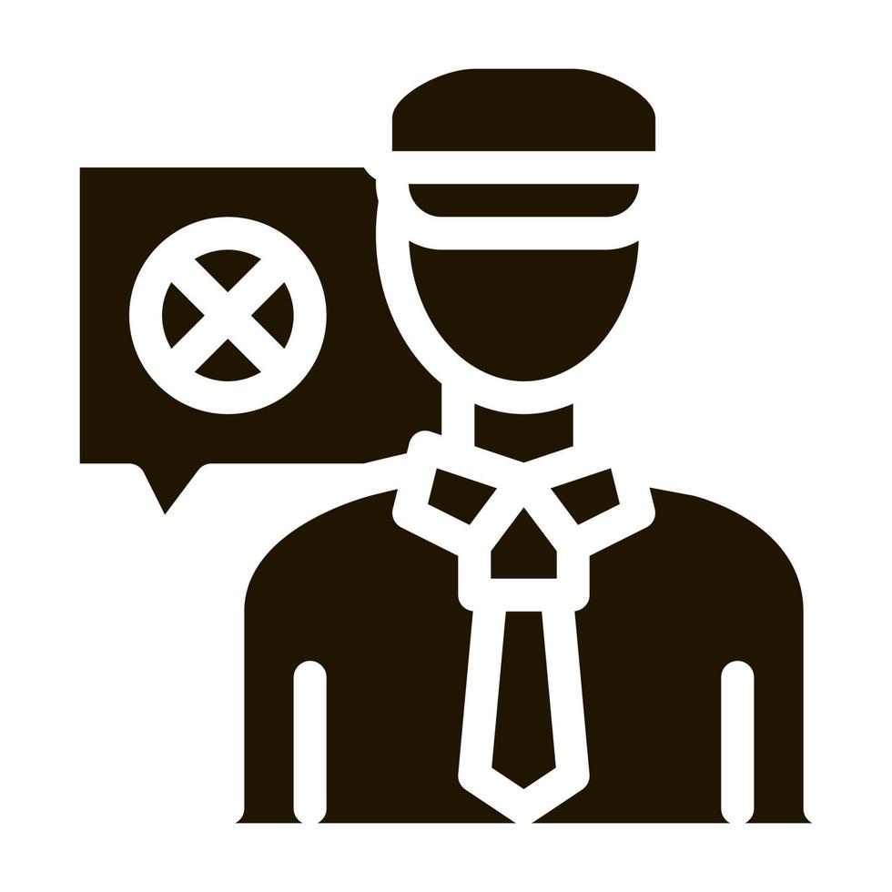 Policeman Denial Icon Vector Glyph Illustration