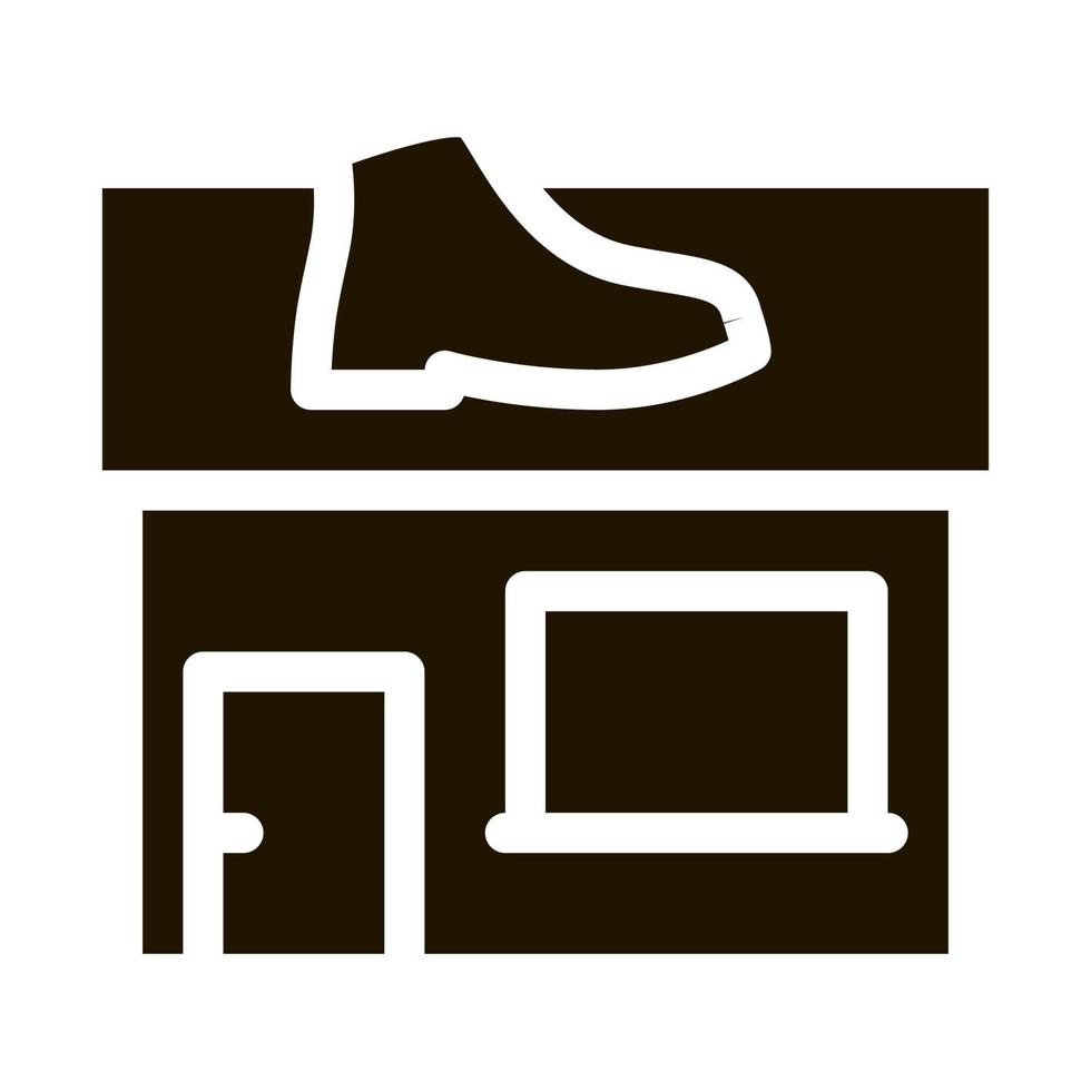 ilustración de glifo de vector de icono de construcción de reparación de calzado