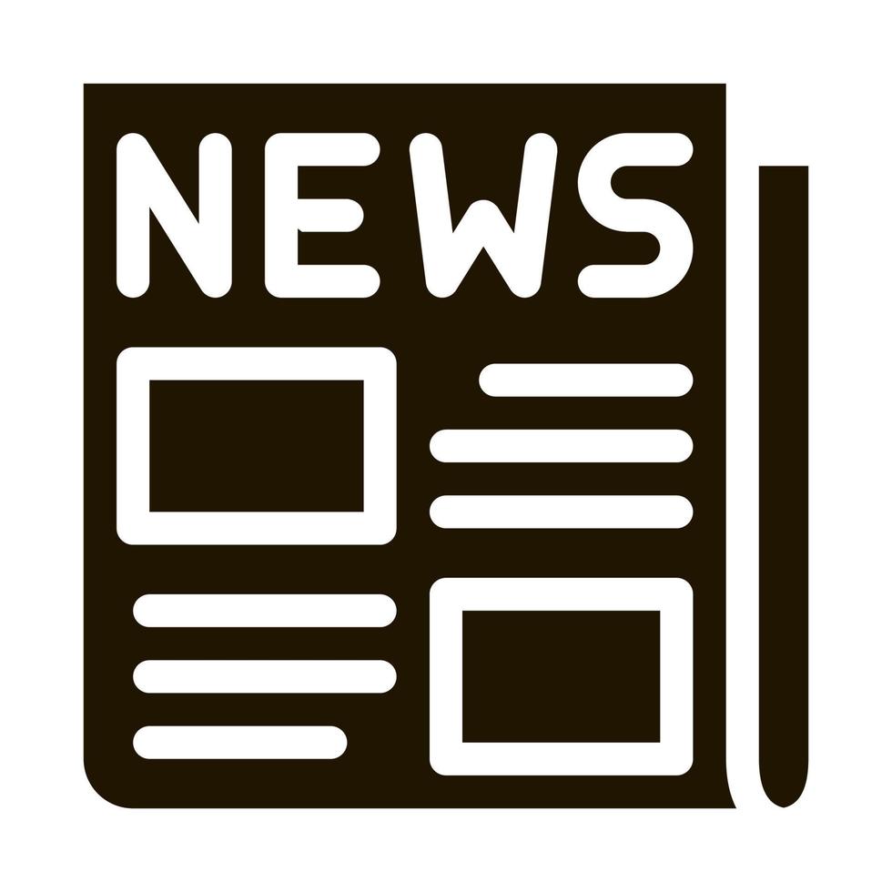 News Newspaper Icon Vector Glyph Illustration