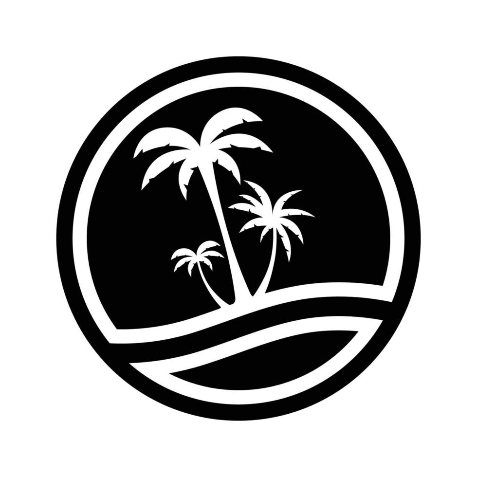 Palm tree summer logo template vector illustration