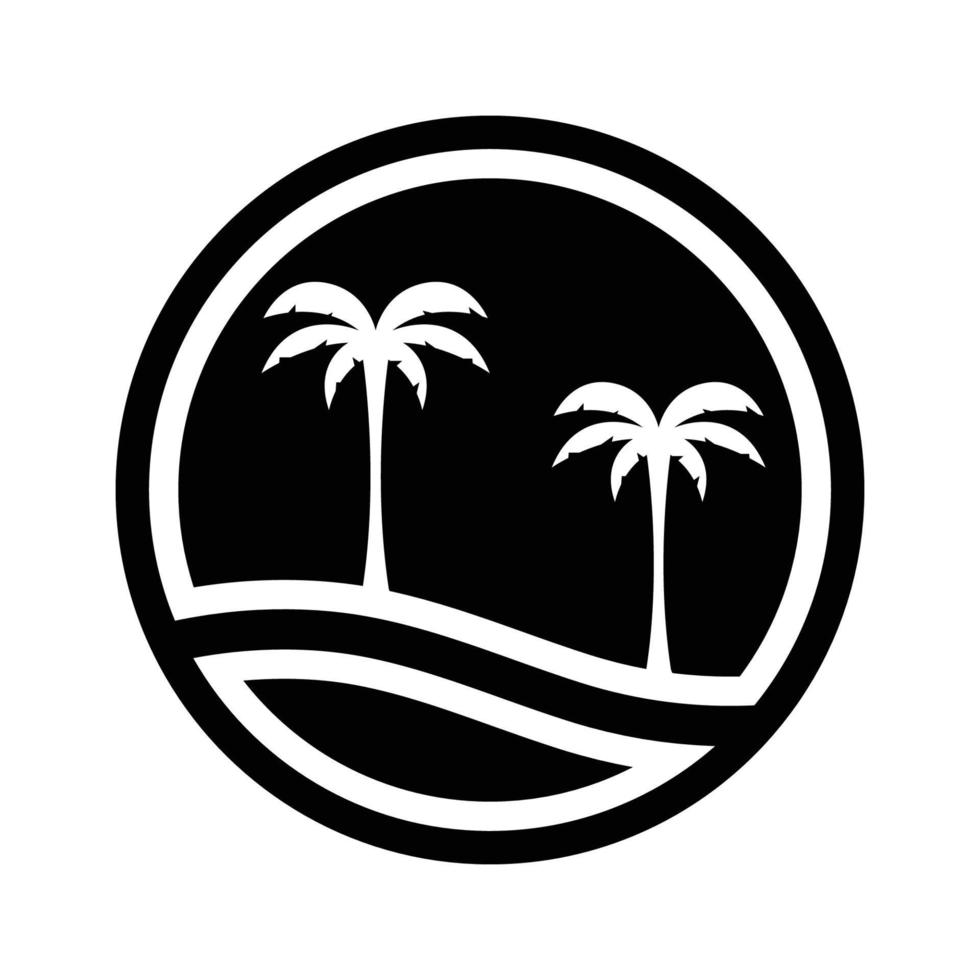 Palm tree summer logo template vector illustration