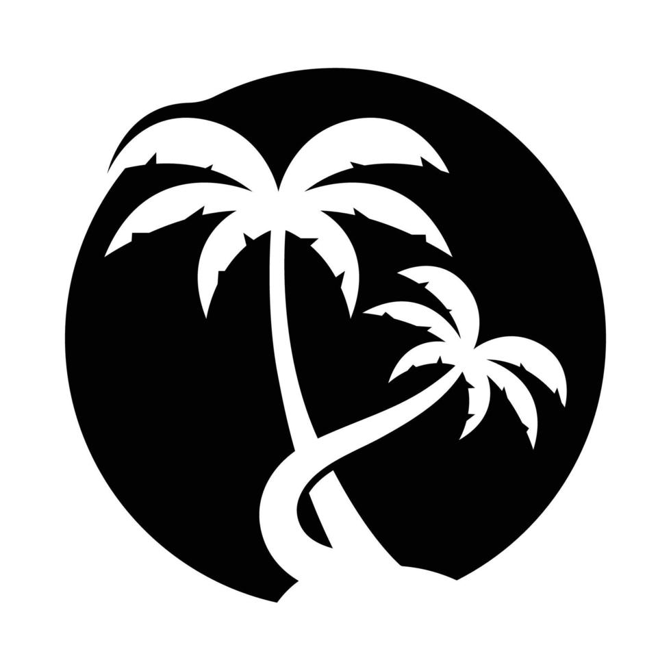 Palm tree summer logo template vector illustration