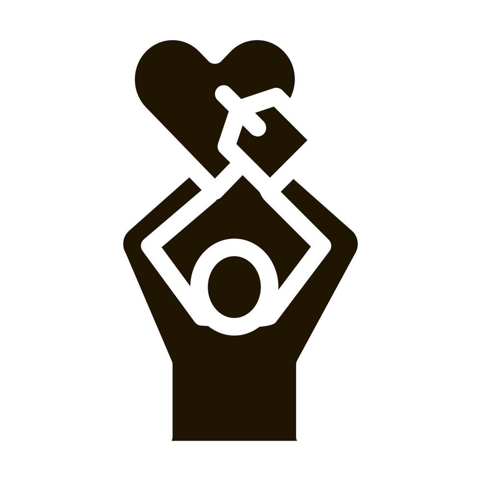 Human Hold Heart Icon Vector Glyph Illustration