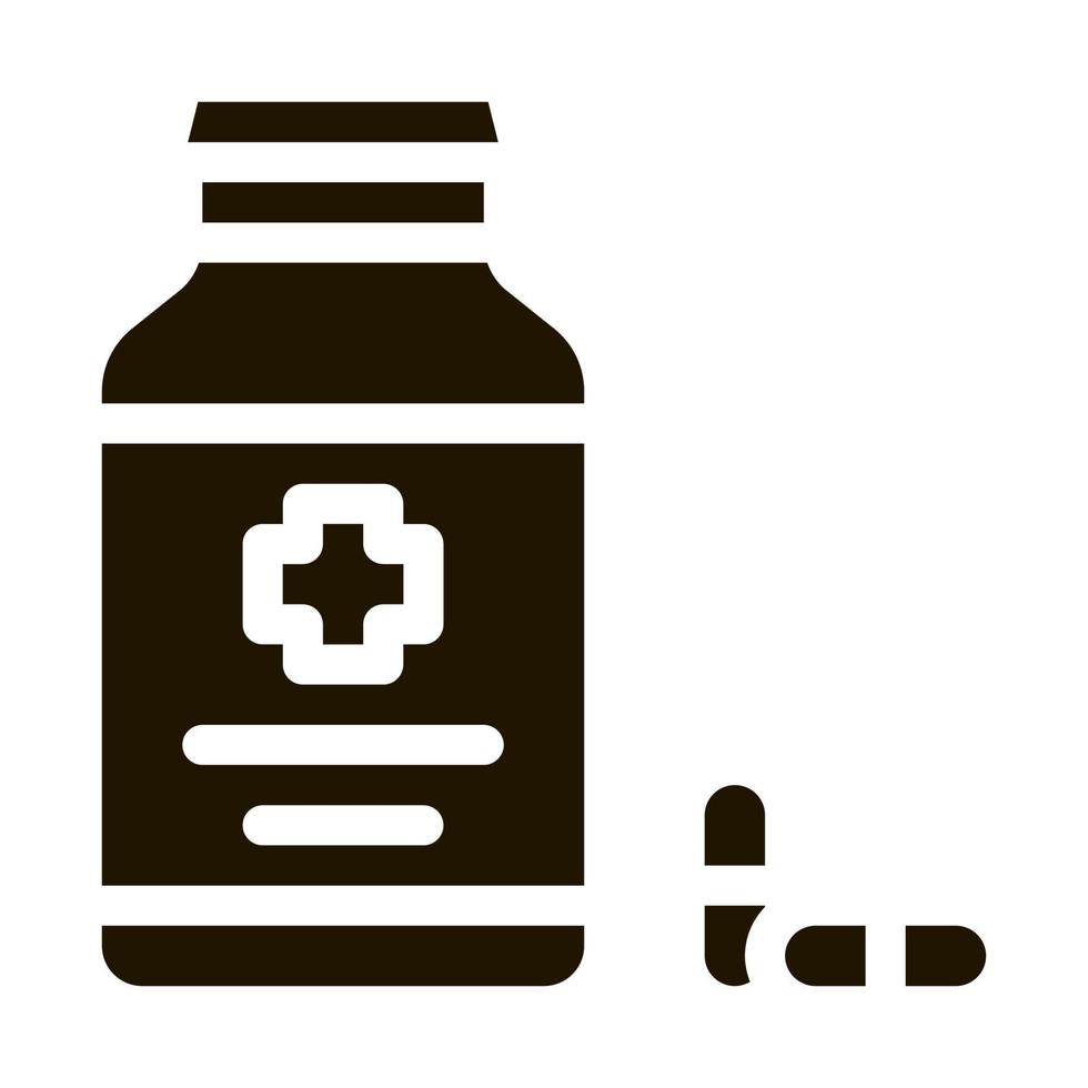 Pills Bottle Icon Vector Glyph Illustration