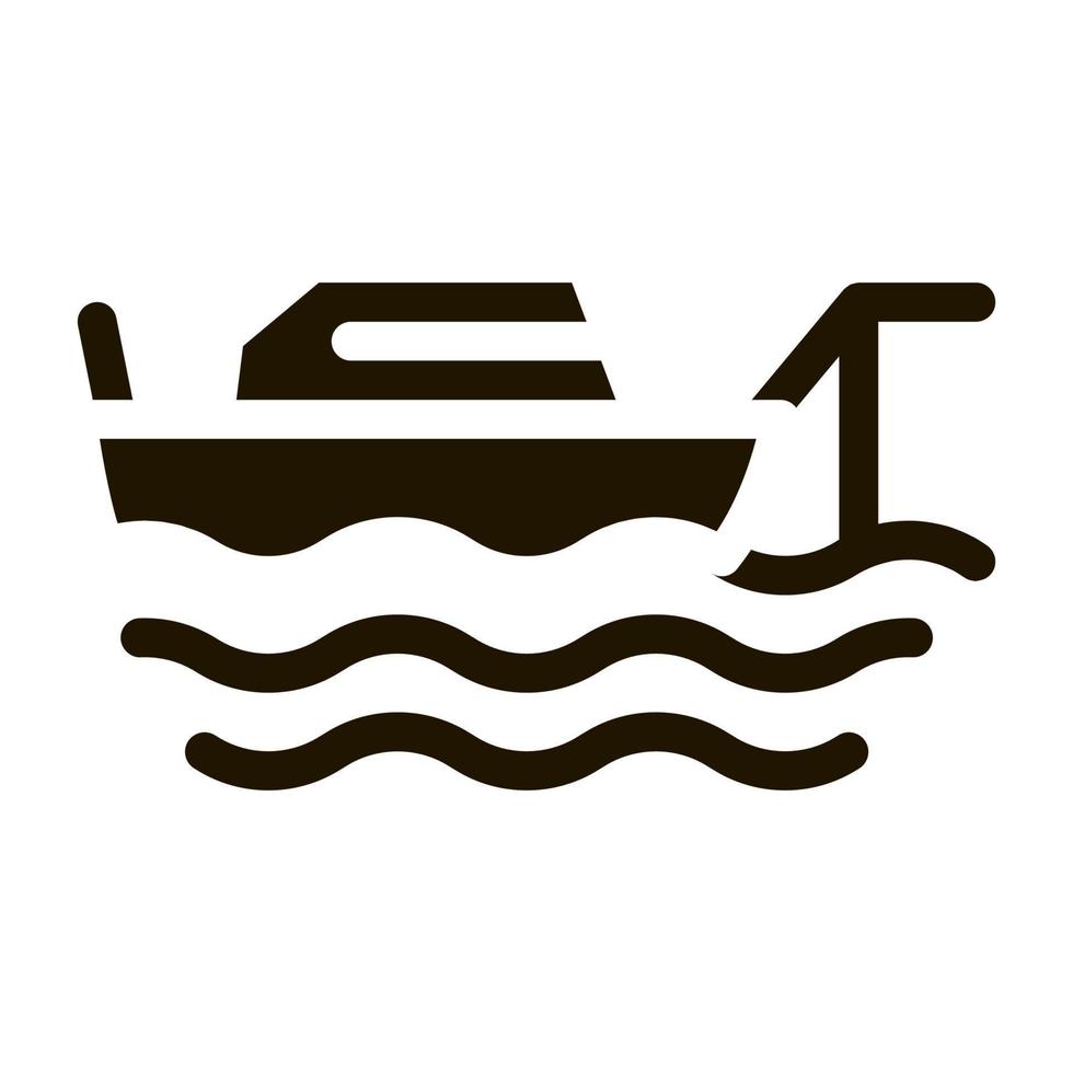 Fishing Ship Icon Vector Glyph Illustration