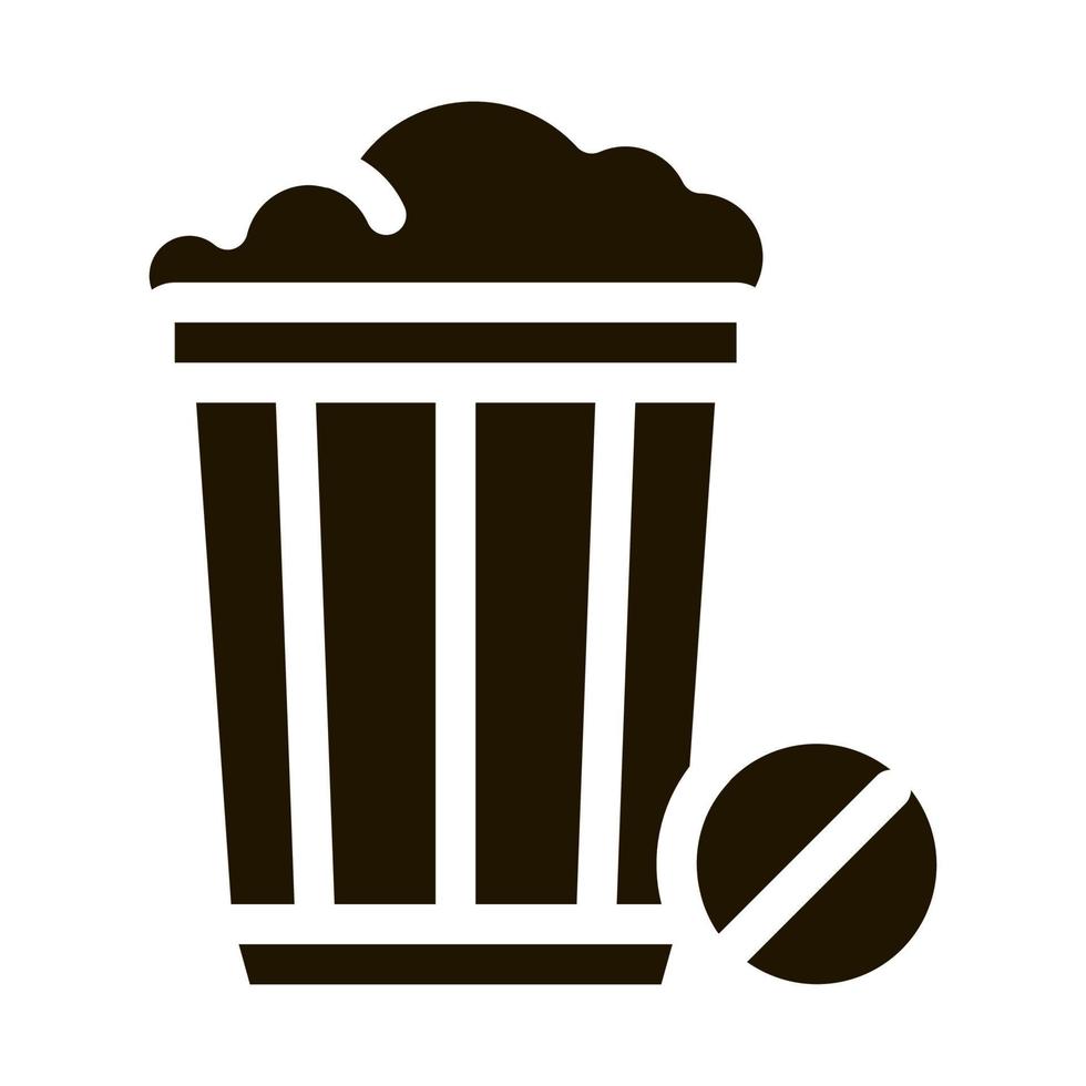 ilustración de glifo de vector de icono de cesta de basura