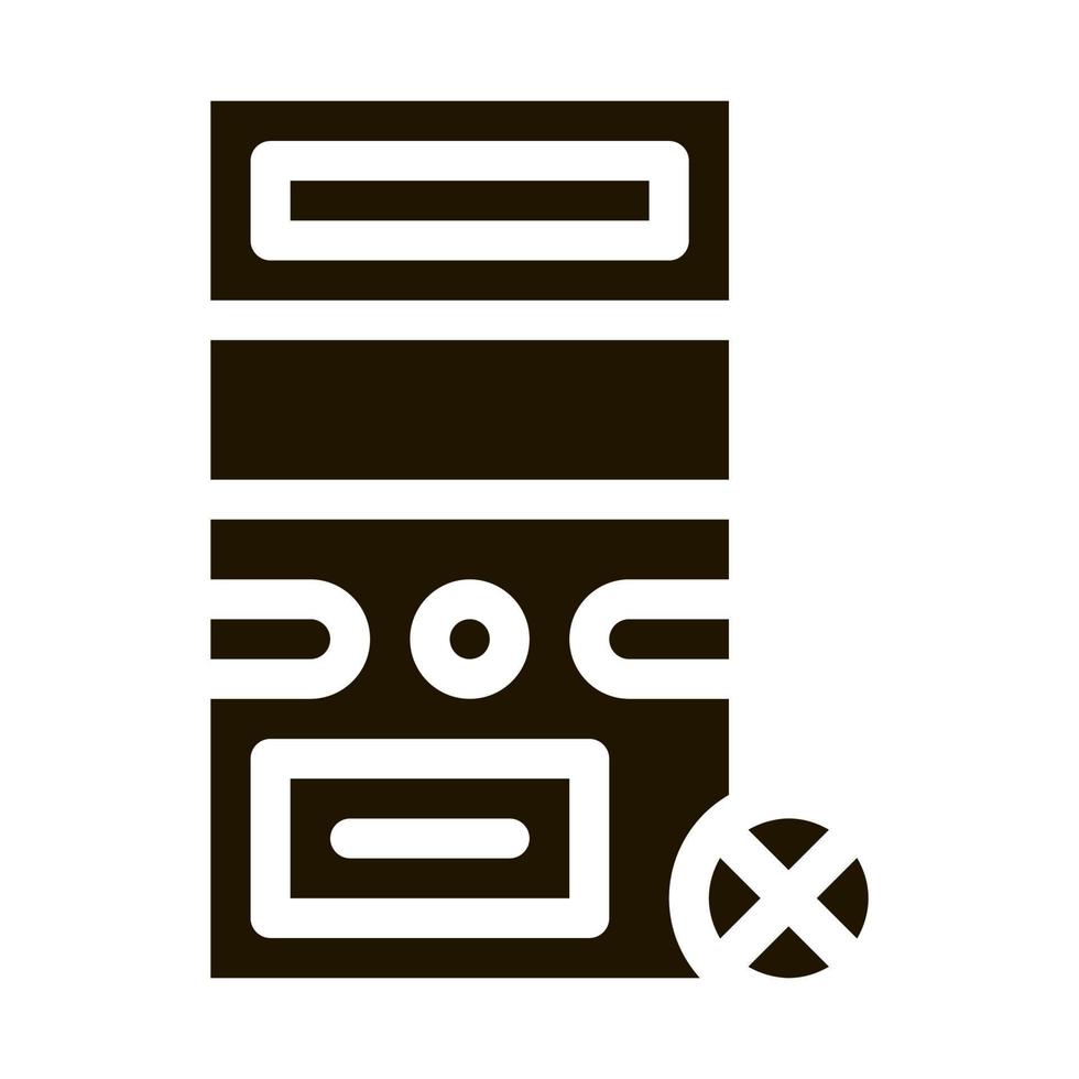 Broken Computer Icon Vector Glyph Illustration