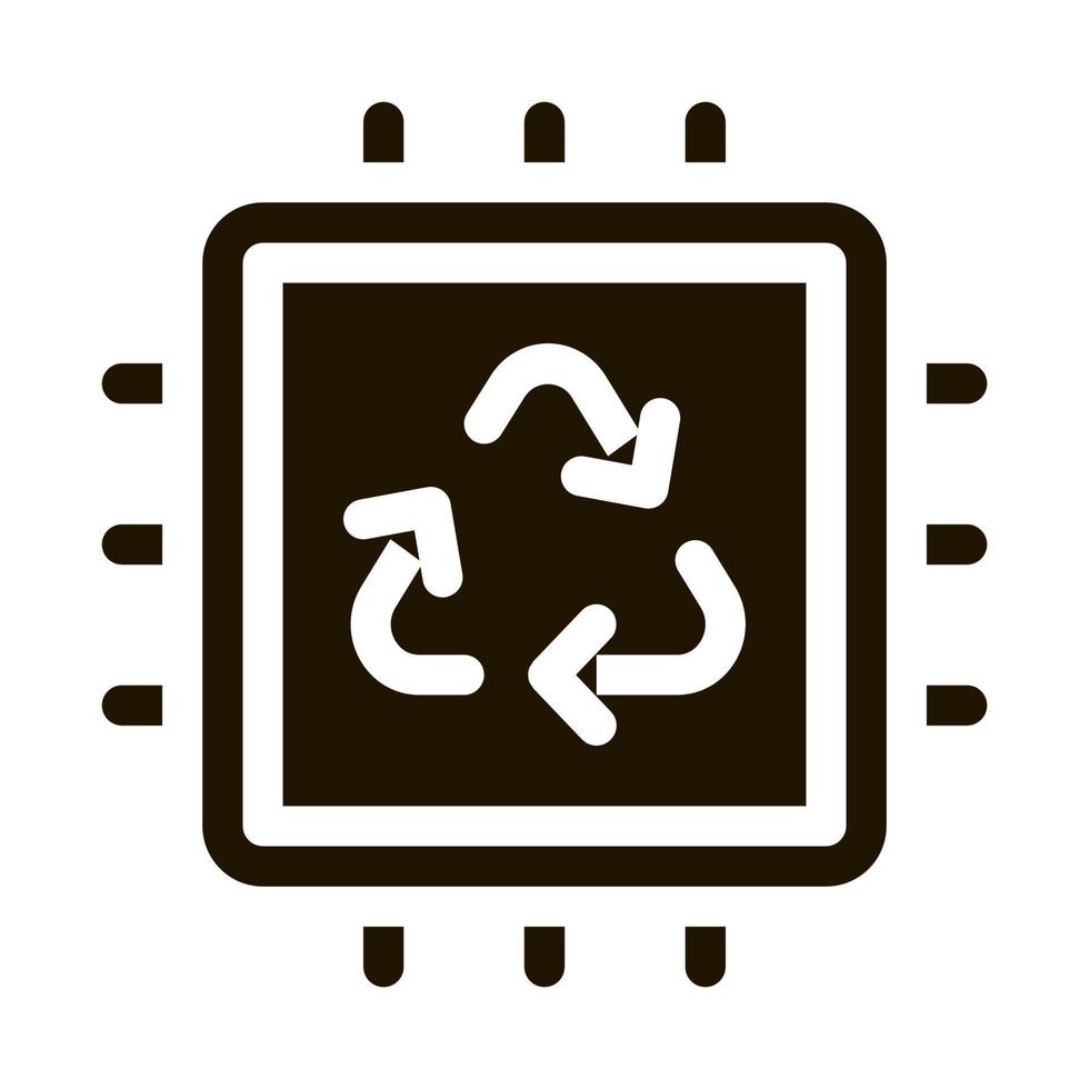 Recycle Processor Icon Vector Glyph Illustration