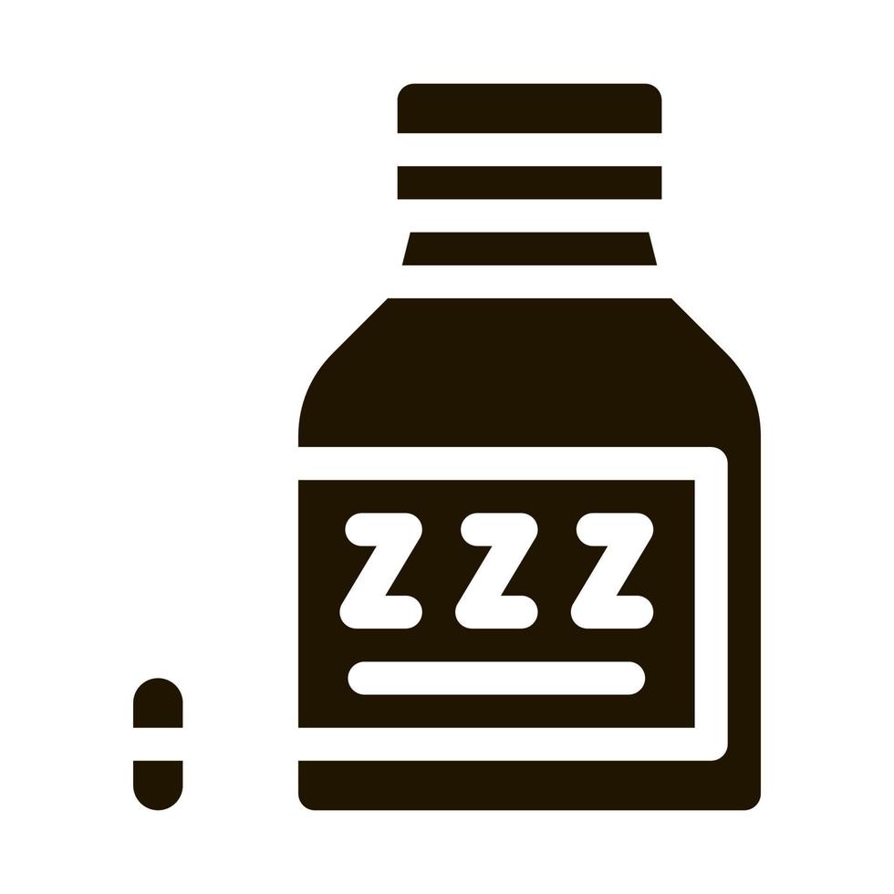 Bottle Insomnia Pills Icon Illustration vector