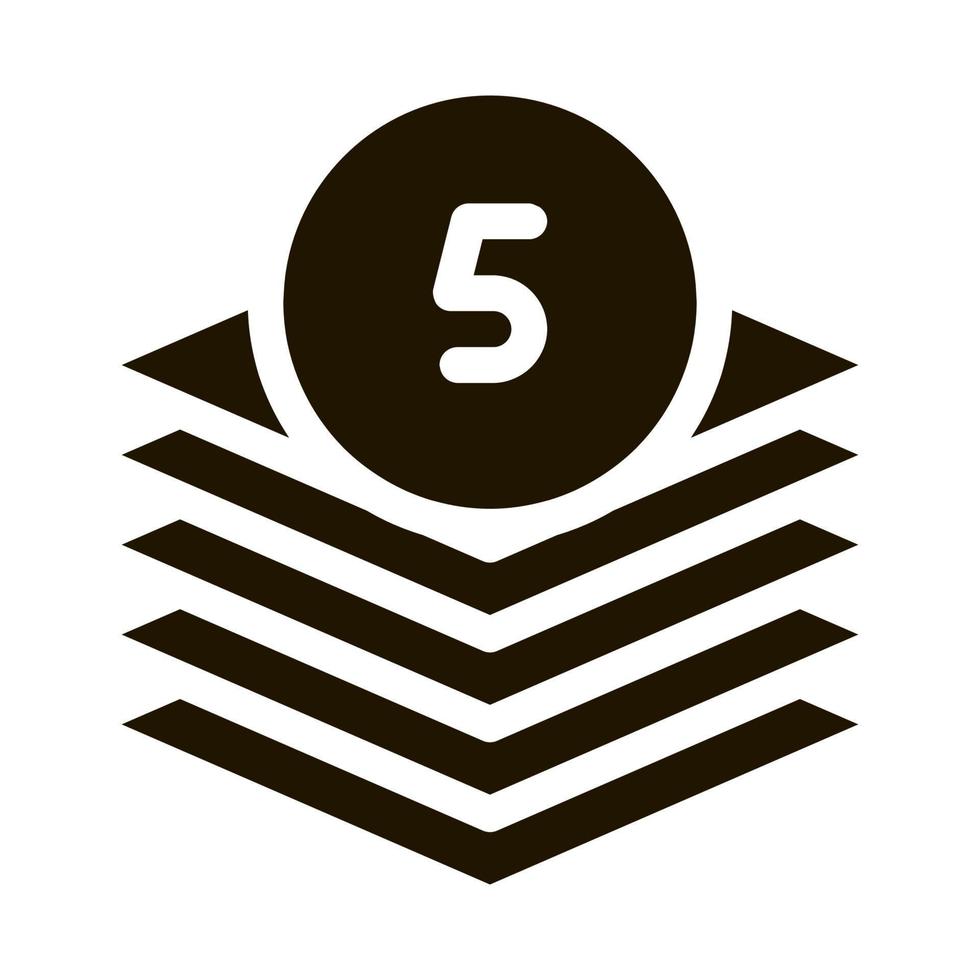 Five Layers Icon Vector Glyph Illustration