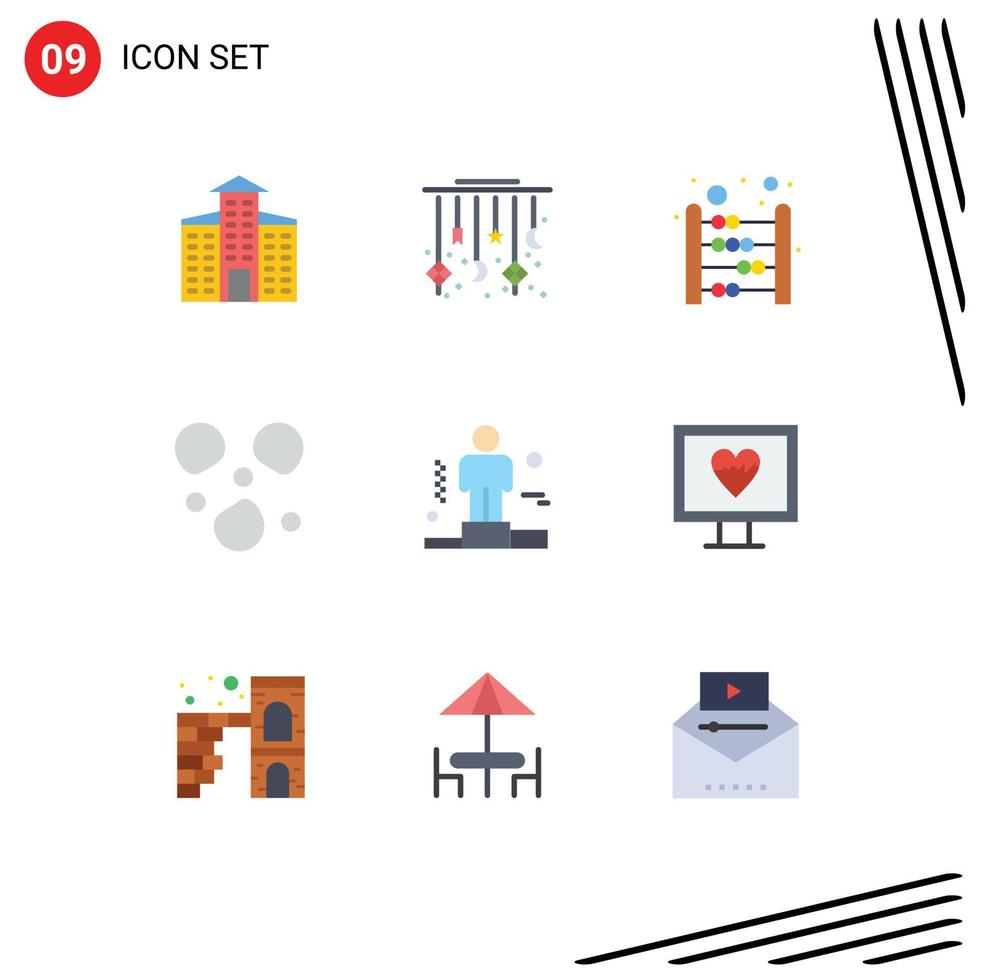 Modern Set of 9 Flat Colors and symbols such as corporate business abacus weather hail Editable Vector Design Elements
