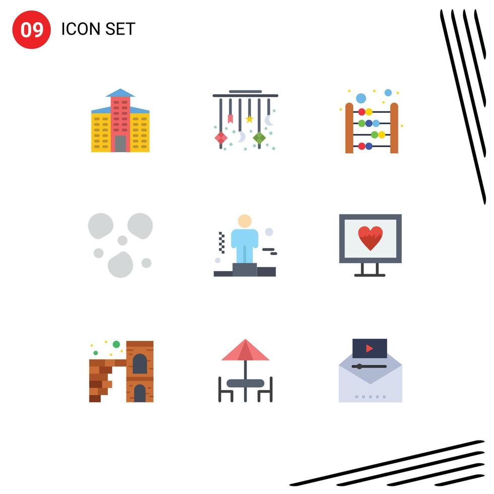 Modern Set of 9 Flat Colors and symbols such as corporate business abacus weather hail Editable Vector Design Elements